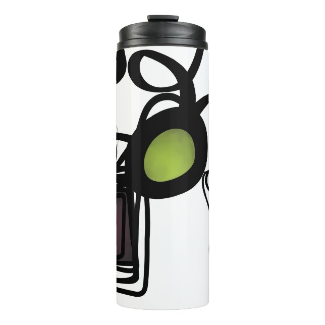 Greetings from Philydion: Abstract Black & White Thermal Tumbler (Front)