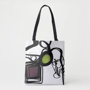 Greetings from Philydion: Abstract Black & White Tote Bag