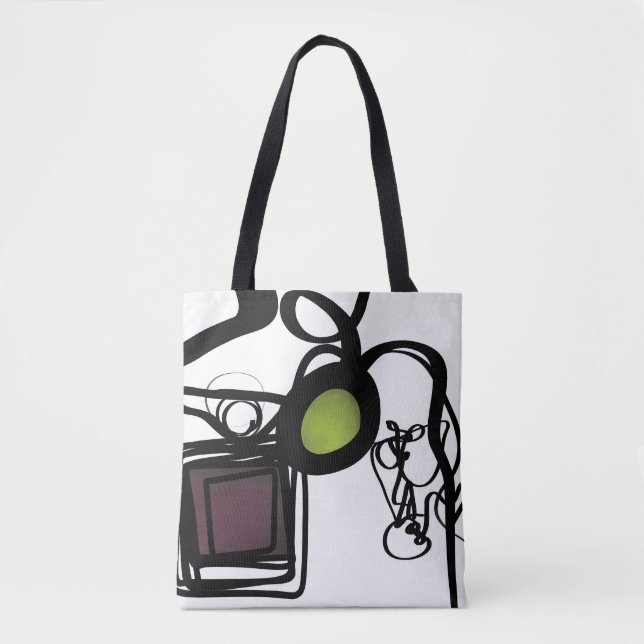 Greetings from Philydion: Abstract Black & White Tote Bag (Front)