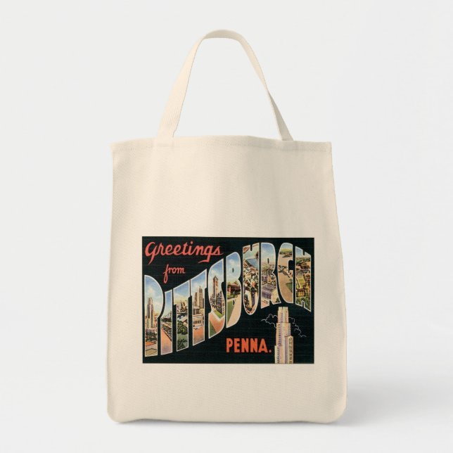 Greetings From Pittsburgh,Pennsylvania Tote Bag (Front)