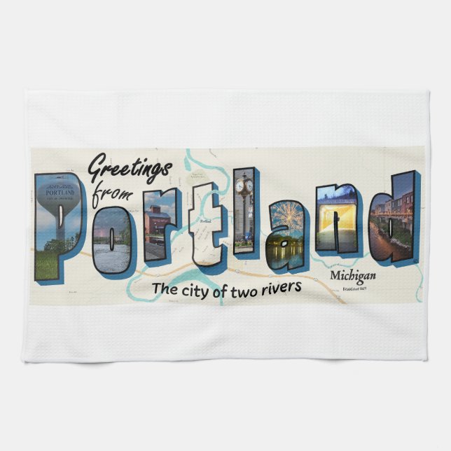 Greetings from Portland Kitchen Towels (Horizontal)