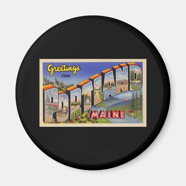 Greetings from Portland Maine Magnet (Front)
