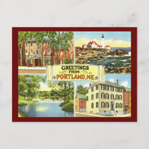Greetings from Portland, Maine Vintage Postcard