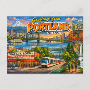 Greetings From Portland Oregon Postcard