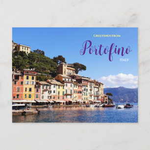 Greetings from Portofino Italy Postcard