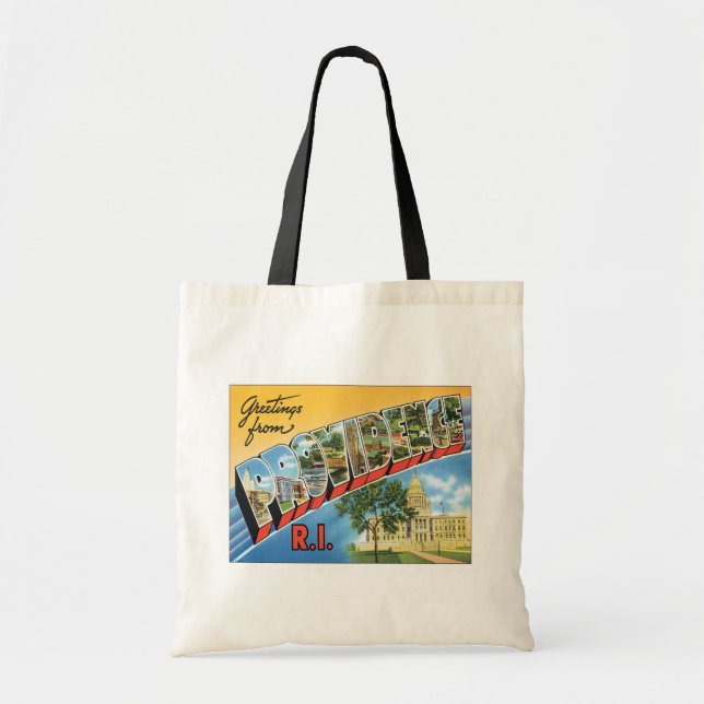Greetings From Providence,Rhode Island Tote Bag (Front)