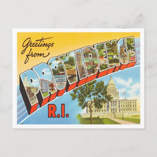 Greetings from Providence, Rhode Island Travel Postcard (Front)