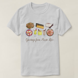 Greetings from Puerto Rico Carribean Island Foods T-Shirt