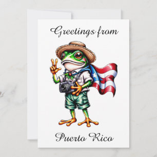 Greetings From Puerto Rico Coqui Frog Boricua Invitation