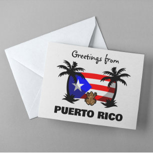 Greetings from Puerto Rico Coqui Frog Travel Postcard