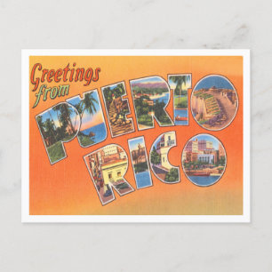 Greetings from Puerto Rico Vintage Travel Postcard