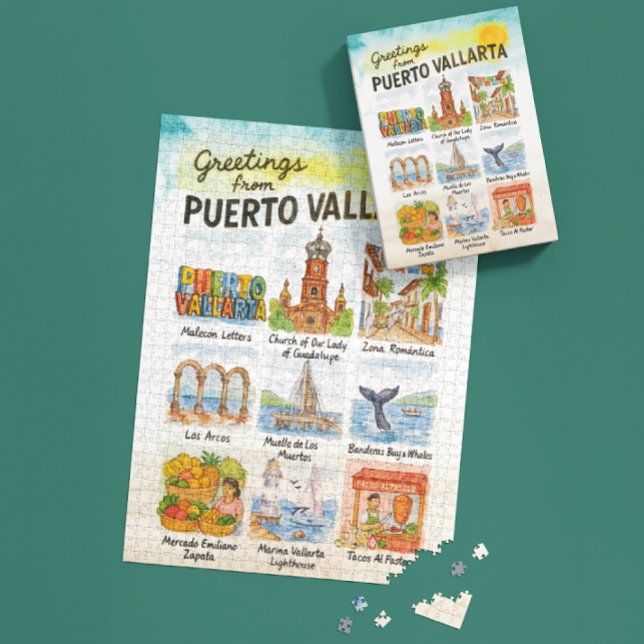 Greetings from Puerto Vallarta | Watercolor Travel Jigsaw Puzzle (Creator Uploaded)