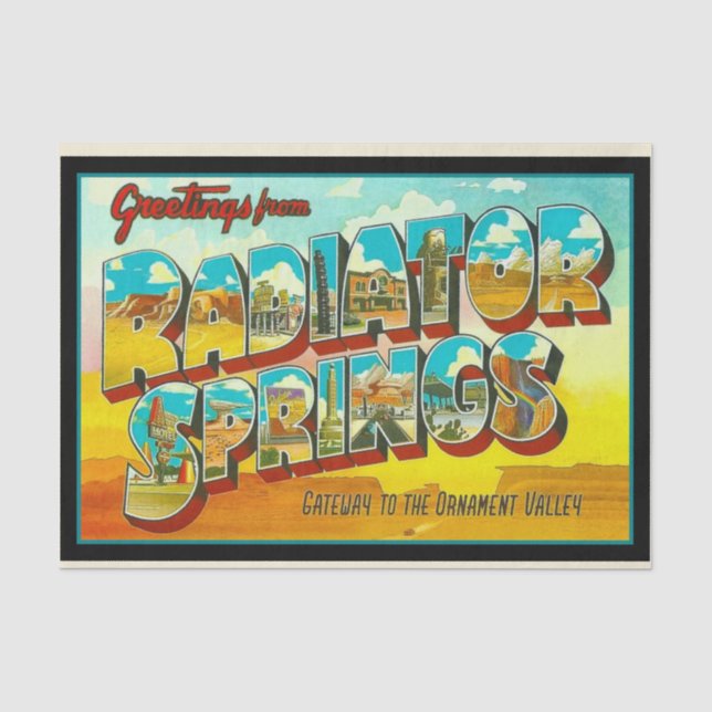 Greetings from Radiator Springs Arizona Tissue Paper (Front)