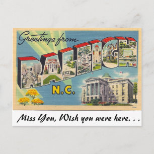 Greetings from Raleigh, North Carolina Postcard