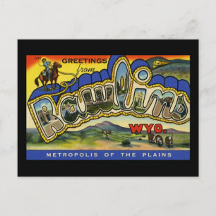 Greetings from Rawlins Wyoming Postcard