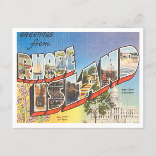 Greetings from Rhode Island Vintage Travel Postcard