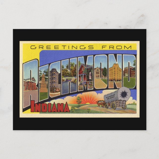 Greetings from Richmond Indiana Postcard (Front)