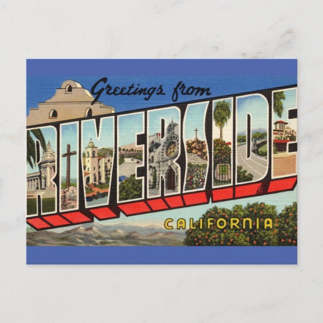 Greetings from Riverside Ca. Travel Postcard (Front)