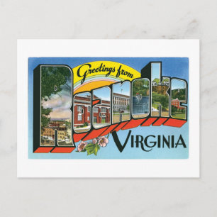 Greetings from Roanoke, Virginia! Retro Post Card