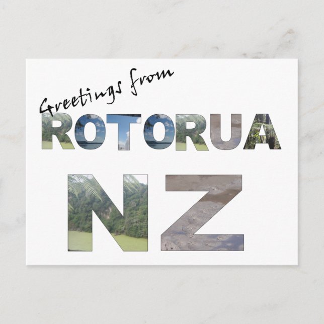Greetings from Rotorua NZ Postcard (Front)