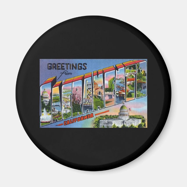 Greetings from Sacramento California Magnet (Front)
