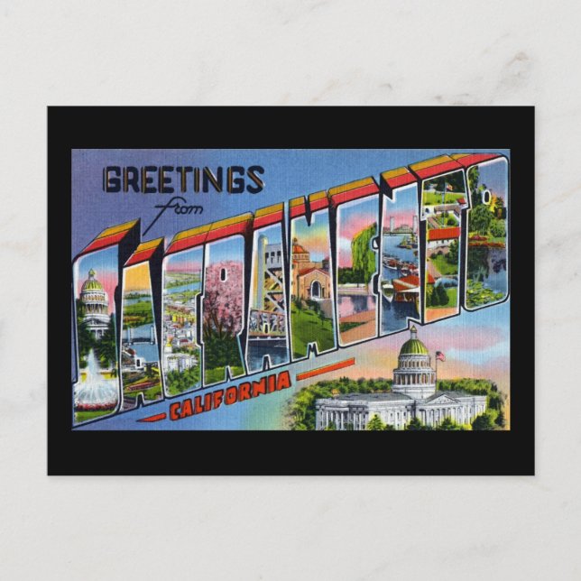 Greetings from Sacramento California Postcard (Front)