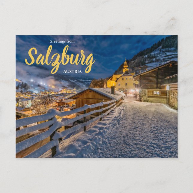 Greetings from Salzburg Austria Postcard (Front)