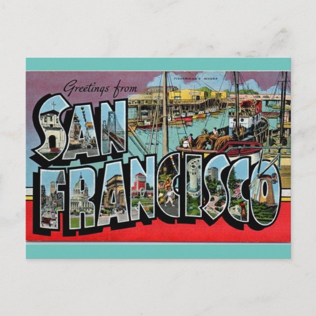 Greetings from  San Francisco California Travel Postcard (Front)