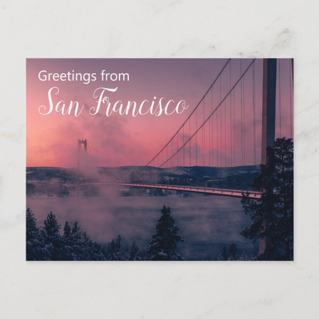 Greetings from San Francisco Post Card with Bridge (Front)