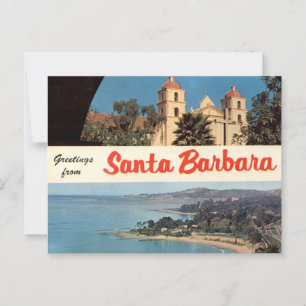 Greetings from Santa Barbara Vintage Postcard