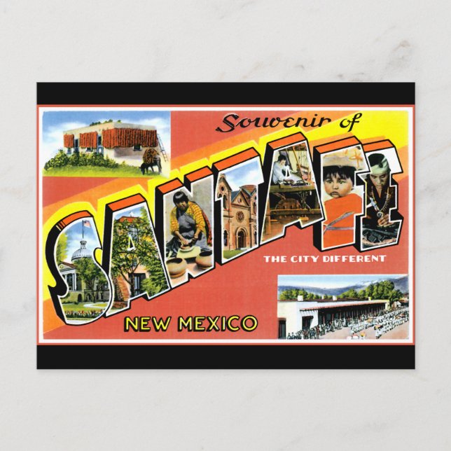 Greetings From Santa Fe Postcard (Front)