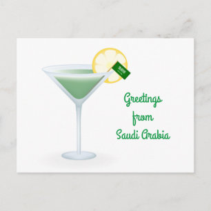 Greetings From Saudi Arabia Cocktail Postcard