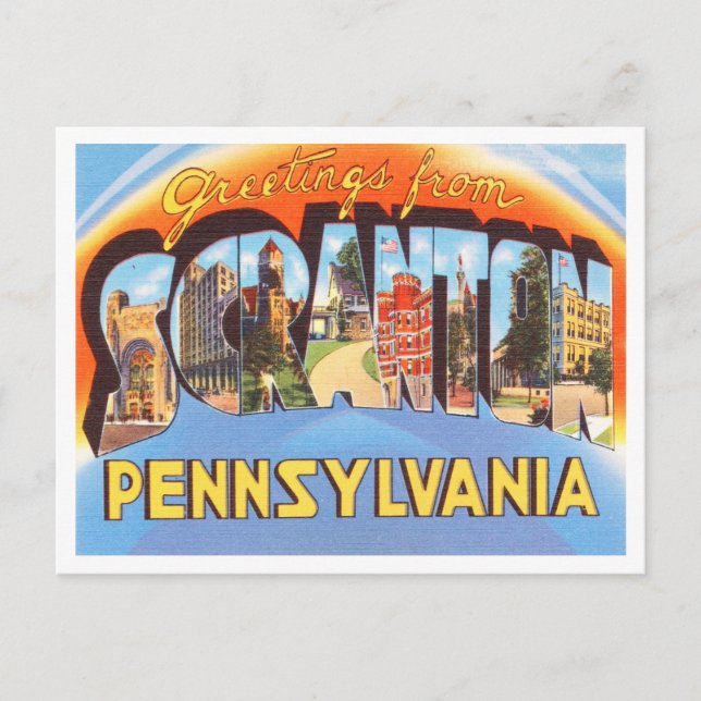 Greetings from Scranton, Pennsylvania Travel Postcard (Front)