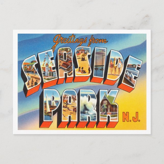 Greetings from Seaside Park, New Jersey Travel Postcard (Front)