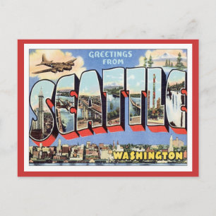 Greetings From Seattle, Washington USA Postcard