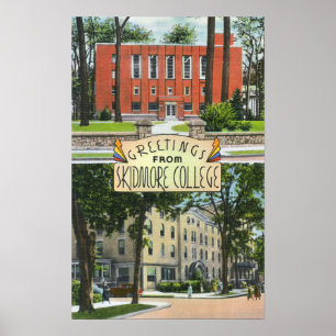 Greetings from Skidmore College Scenes Poster