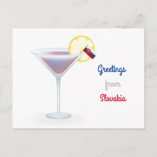 Greetings From Slovakia Cocktail Holiday Postcard