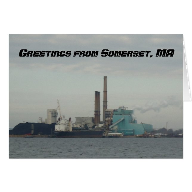 Greetings from Somerset, MA Power Plant Card (Front Horizontal)