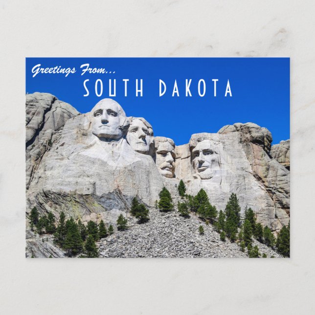 Greetings from South Dakota Mount Rushmore Postcard (Front)