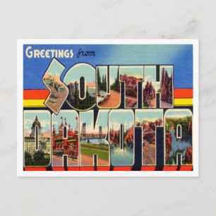 Greetings from South Dakotoa Vintage Travel Postcard