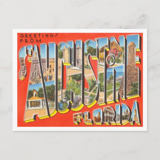 Greetings from St. Augustine, Florida Travel Postcard (Front)