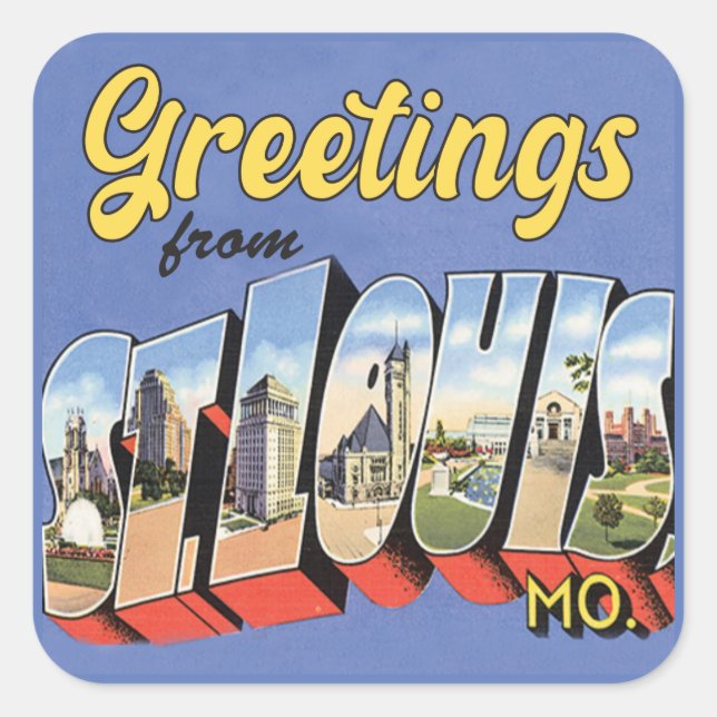 Greetings from St. Louis Missouri vintage  Square Sticker (Front)