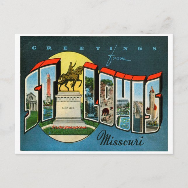 Greetings from St. Louis, Missouri Vintage Travel Postcard (Front)