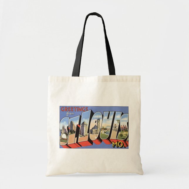 Greetings From St. Louis, Mo., Vintage Tote Bag (Front)
