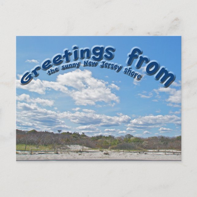 Greetings From Sunny New Jersey Shore Postcard (Front)
