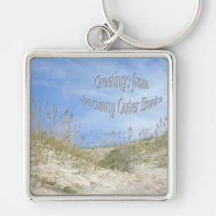 Greetings From Sunny OBX Sea Oats Items Key Ring