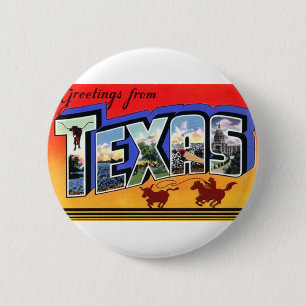 Greetings From Texas 6 Cm Round Badge
