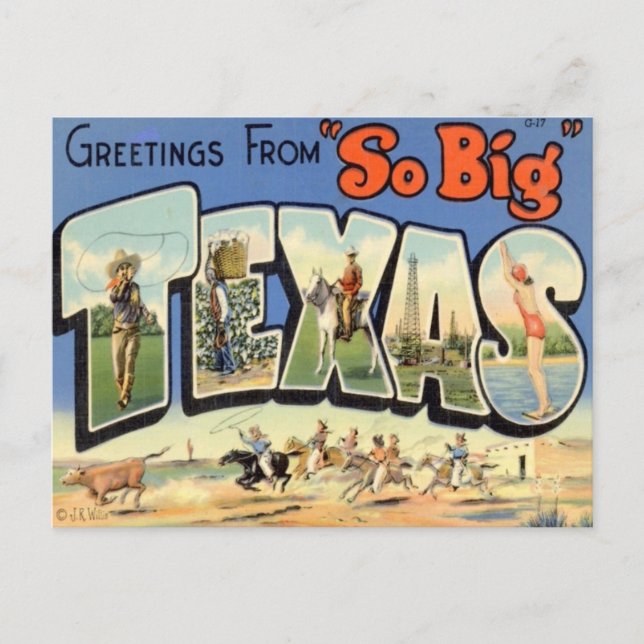 Greetings From Texas Postcard (Front)