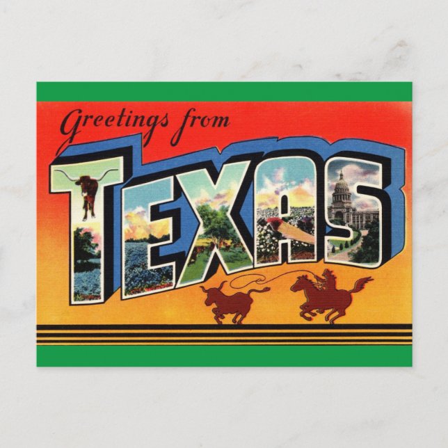 Greetings from Texas Travel Postcard (Front)