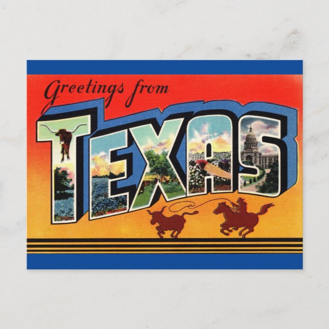 Greetings from Texas Travel Postcard (Front)